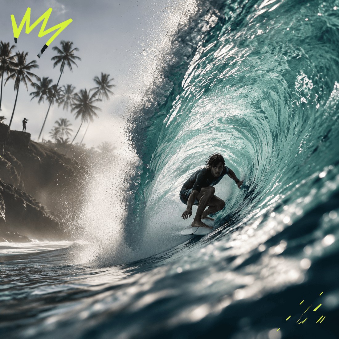 Surfer in the barrel